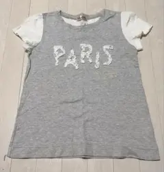 pom ponette junior PARIS Tシャツ グレー 半袖