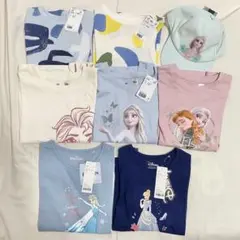 新品　120 130　H&M 女の子　子ども服　アナ雪　エルサ　シンデレラ　半袖
