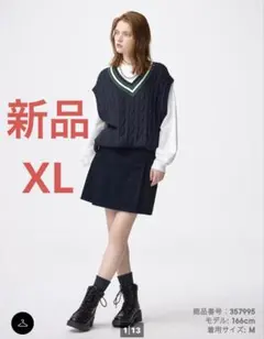 GU コーデュロイスコート　スコート　コーデュロイ　スカート　ネイビー　XL