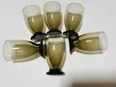 茶色のガラスコップ6個