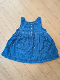 GAP ベビー デニムワンピース 6-12ヶ月 ドット柄　女の子　夏物のサムネイル