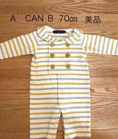 A CAN B ストライプロンパース 70cm