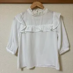 Honeys フリルブラウス ホワイト S