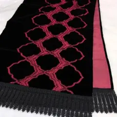 黒とピンクのベルベット 着物ショール