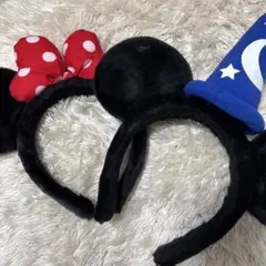 ミニーマウス・ミッキーマウス耳カチューシャセット