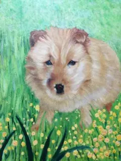 動物 絵画 犬 猿 ２点 セット