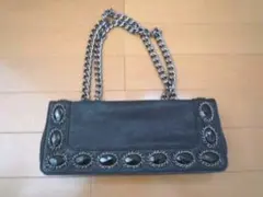 ★ローズバッド　ビジュー付バッグ　黒　新品★のサムネイル