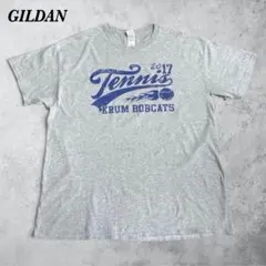 ギルダン テニス ボブキャッツ スポーツプリント Tシャツ XL グレー メンズ