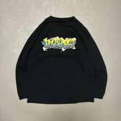 DELTA90s〜00sINTERACT両面プリント長袖TシャツフェードXL黒のサムネイル