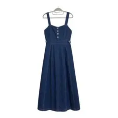 デニムスリーブレスマキシドレス Fサイズ