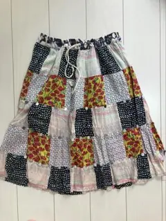 パッチワークフレアスカート free size