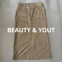 ※本日のみ値下げ※【美品】BEAUTY & YOUTH ベージュタイトスカート