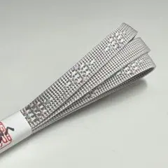 新品未使用品！！お洒落！！菱柄　正絹 三分紐　ライトグレー