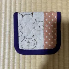 猫柄パッチワークポーチ財布