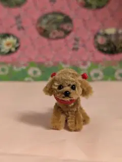 モールアート　トイプー　ぬいぐるみ　モールドール　ミニチュア　ドールハウス　犬