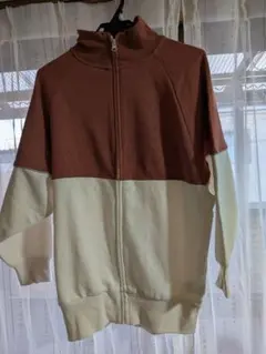 新品未使用ニコアンドカラーブロッキングジップカーディガンオレンジＬ