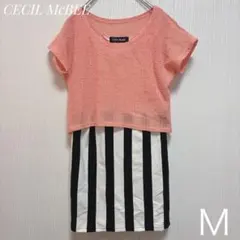 【CECIL McBEE】セシルマクビー 半袖ミニワンピース M