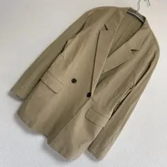 GU ジーユー　リネンブレンド　テーラードジャケット　デザインスーツ　ダブル