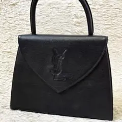 ⭐︎最終値下げ⭐︎イヴサンローラン　ハンドバッグ　ロゴ型押し　ブラック 美品 2025年最新】イヴサンローランバッグの人気アイテム - メルカリ