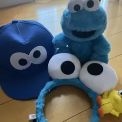 USJクッキーモンスター3点セット（キャップ•カチューシャ•ぬいぐるみ）