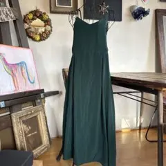 レイ・カズン ダークグリーン キャミワンピース フリーサイズ