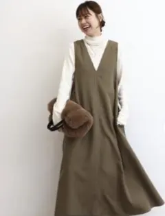 【新品未開封】ウォッシャブルVネックジャンパースカート