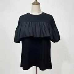 ✨aqui agora pedido フリルケープカットソー　トップス　細見え