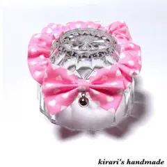 No.75 猫の首輪(ハート柄・ライトピンク)サイズ調整可能