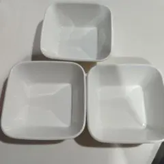 白い四角形の皿3個セット