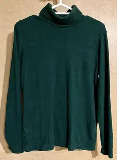 ［UNIQLO］＊ヒートテックフリース タートルネックT ＊ダークグリーン/L