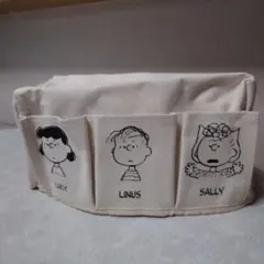 PEANUTS ティッシュボックスケース 収納ポケット付き