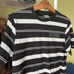 プーマ　PUMA ボーダー Tシャツ 黒白 L