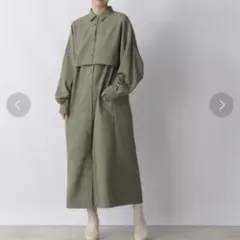 ローリーズファーム　シャツワンピース　カーキ　セットアップ