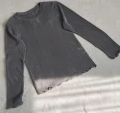 【クラシカルエルフ】ストライプ リブ編み 長袖Tシャツ　M