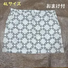 DELSOLロゴ総柄プリントゴルフスカート ホワイト レディースおまけ付