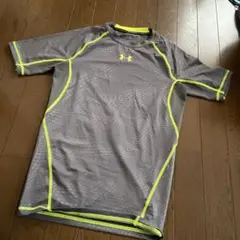 UNDER ARMOUR スポーツシャツ L グレー/イエロー