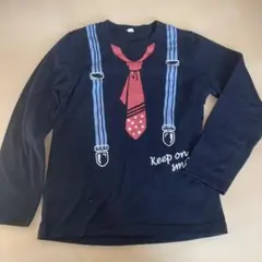 長袖カットソー ネイビー 赤いネクタイ