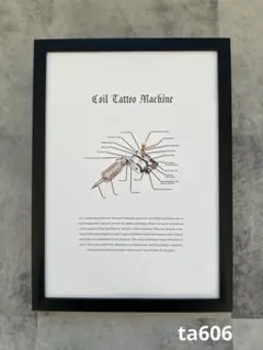 ta606 コイルタトゥーマシン　A4額付き tattoo タトゥー