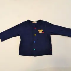 MIKI HOUSE カーディガン ネイビー くま刺繍