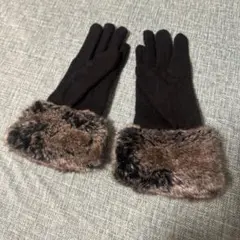 新品未使用　ブラック ファー付き手袋
