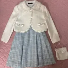キッズ 女の子 フォーマルワンピース 130センチ ジャケット バック付き