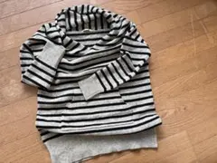 CROLLA ウール　セーター　変形襟　首元華奢見え　ポケット付