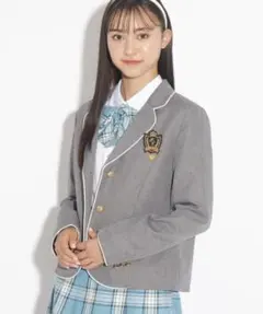 ピンクラテ　卒服　パイピング　ジャケット　グレー　M (165)