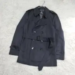 18868✨️ブラックレーベルクレストブリッジ ベルト付き トレンチコート M 黒