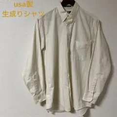 古着　usa製　生成り　ボタンダウンシャツ