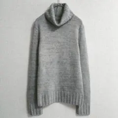 s0718【エーエックスシー】タートルリブニットセーター アンゴラ・カシミヤ混