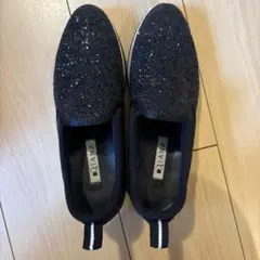 DIANA ブラック グリッター スリッポン