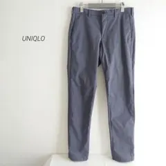 UNIQLO ユニクロ スリムフィットノータック チノパンツ 股下長め Lグレー