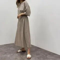 リネン混Ａラインワンピース【ZOZOTOWN限定アイテム】