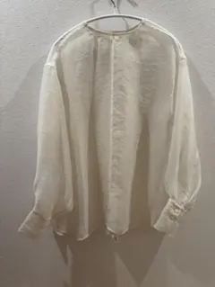 green label relaxing 長袖　ブラウス　シアーシャツ